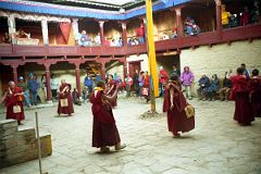 30 Tengboche Gompa 1997 Mani Rimdu Rehearsal Monks Dance Around The Courtyard